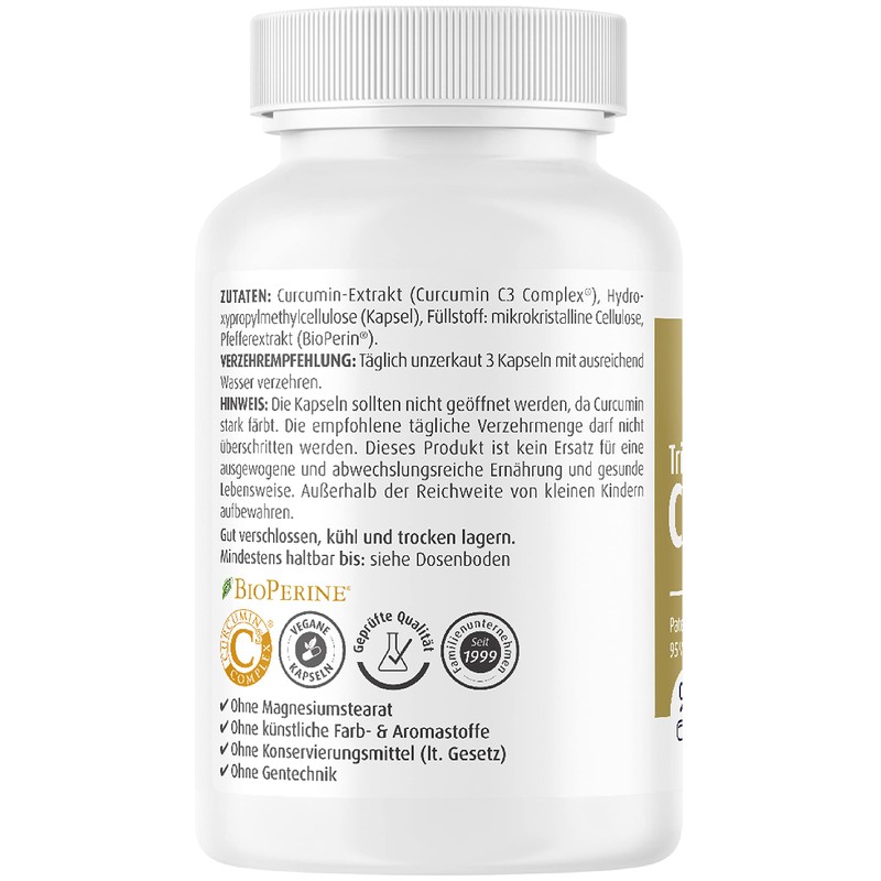 ZeinPharma Curcumin-Triplex³ Kapseln 90 Kapseln 500mg - Curcuma Piperin Kapseln
