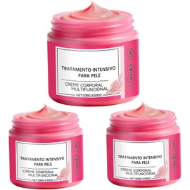 Crema para estrías en el embarazo - Mantequilla para el vientre 100 g con aroma a rosa, 3 unidades de humectante que mejora la apariencia de la piel