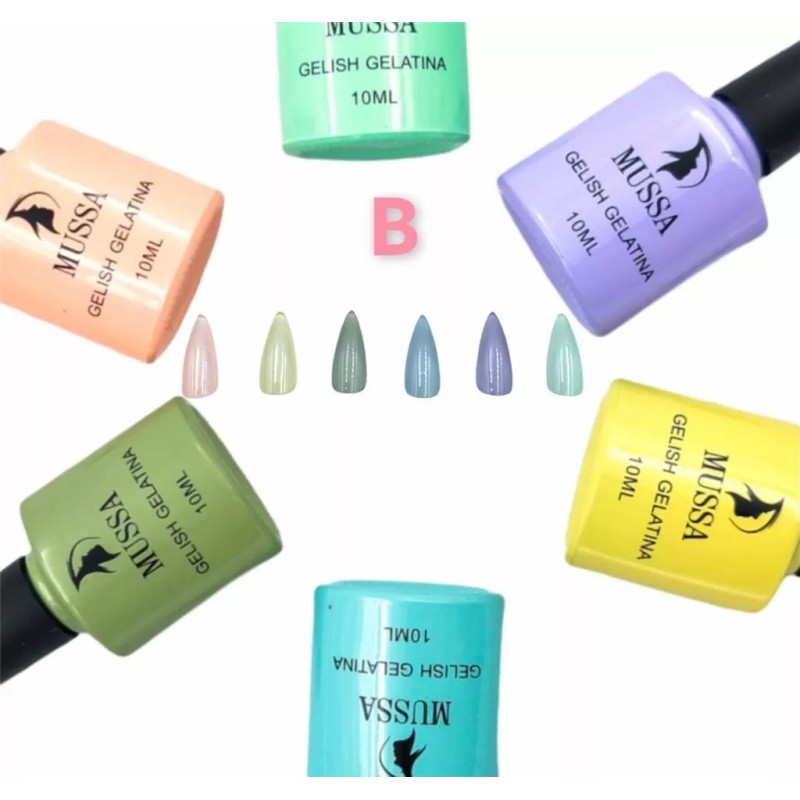 Mussa Gama De Gel Uv Efecto Vitral Gelatina X 6