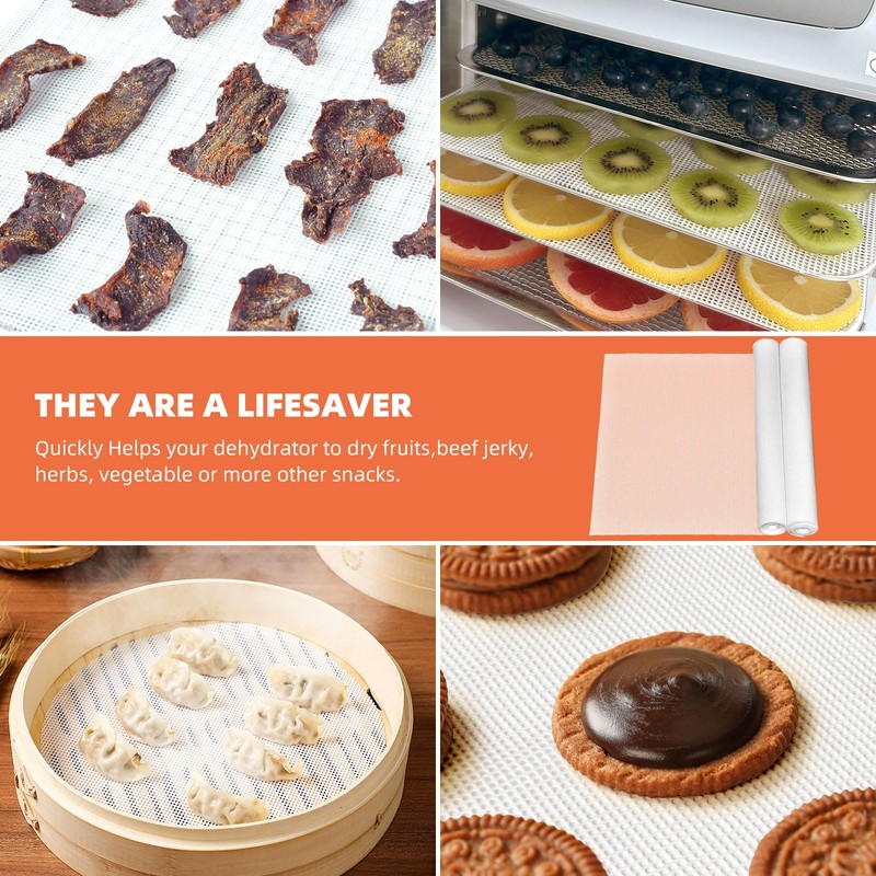 2000x350mm DIY Silicone Dehydrator Sheets, [2 Pack] Non Stick Large