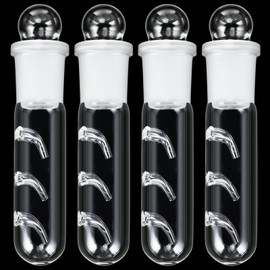 Qualirey 4 Pack Planaria Catch Trap for Aquarium Snail Leech Clear Glass Planaria Trap for Dwarf Shrimp Red Cherry Shrimp Tank(3 Holes)