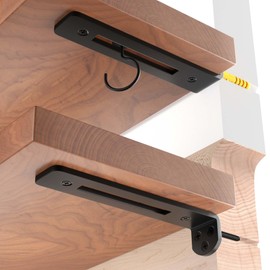 6 Pack 8 Inch Shelf Brackets,1/5" Thick Heavy Duty L Floating Shelf Bracket,Openwork Hidden Shelf Bracket for Shelves Support