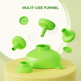 Wide Mouth Kitchen Funnel, Pisol Food Grade Plastic Cooking Preservation Funnel with 4 Sizes Spouts for Filling Wide and Regular Mason Jars, Spices, Shampoo