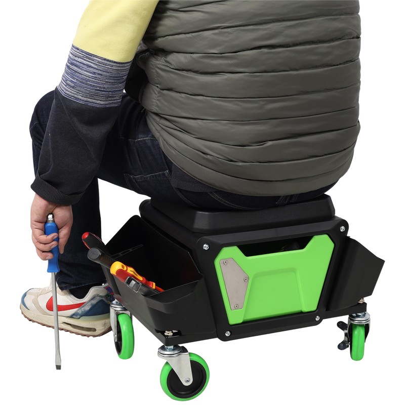 Heavy Duty Mechanic Stool with 330lbs Load Capability, Garage Stool