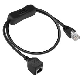 GELRHONR RJ45 Male to Female Extension Cable with Switch, CAT5 Ethernet Male to Female Connector Network Extension Cable, in-Line Coupler for Cat5 Ethernet Cables (0.5 m)