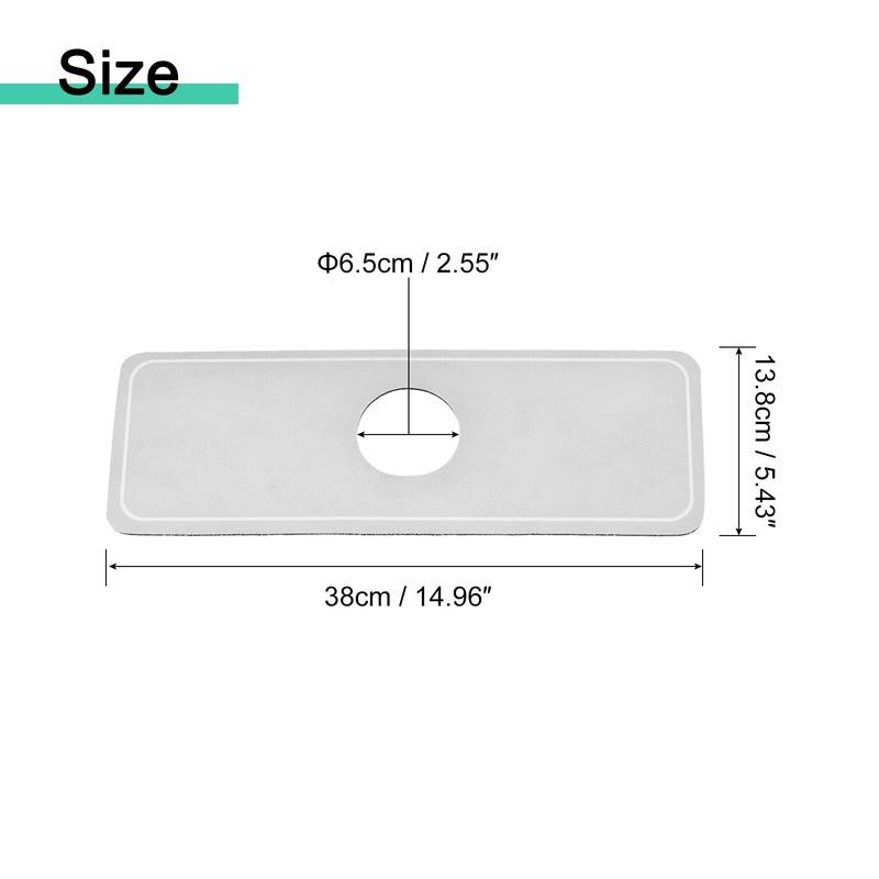QUARKZMAN Kitchen Sink Splash Guard Leather Tap Suction Mat Splash