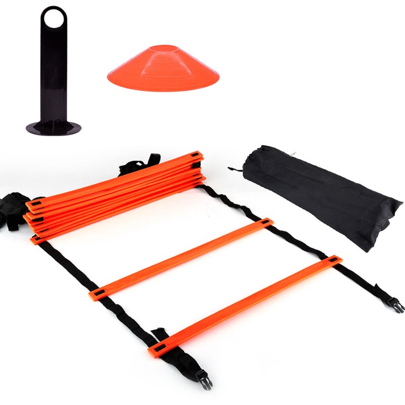 Speed Agility Train Kit, 19Ft Flat Ladder 10pcs Disc Cones