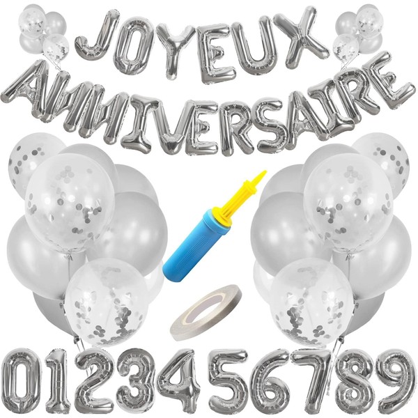 Pink gold or silver birthday balloons, happy birthday decoration kit