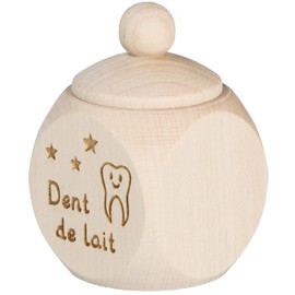 Spruchreif Premium quality 100% emotional milk tooth box made of wood with screw lid and engraving, children's tooth box for milk teeth for storage, gift for children, tooth fairy