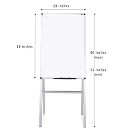VIZ-PRO Melamine H-Stand Whiteboard/Adjustable Dry Erase Easel,24 x 36 Inches