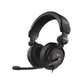 Trust Como Over-Ear Kopfhörer 3,5 mm, Headset Mit Mikrofon, Einstellbarer Kopfbügel, 2.5 m Lange Kabel, Für PC, Laptop, Business, Skype, Teams, Videokonferenz, Office, Chat, Zoom - Schwarz
