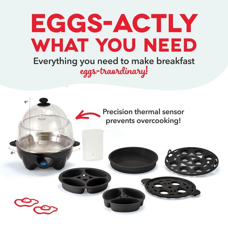 Deluxe Rapid Egg Cooker for Hard Boiled, Poached, Scrambled Eggs,