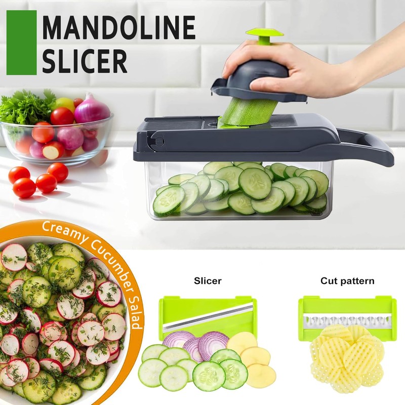 Vegetable Chopper, Multifunctional Kitchen Vegetable Slicer Dicer Cutter, Mandoline Vegetable