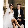 GroomBrideGifts Mr and Mrs Champagne Flutes Set of 2, Bride