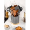 Nucookery 360° Rotating Utensil Holder, 7.2" Large Utensil Crock, White
