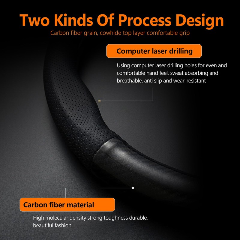 QODOLSI 1 Pack Car Breathable Steering Wheel Cover, Wear -Resistant