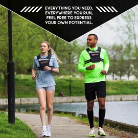PRORUNX | Running Phone Holder Vest | Waterproof Phone Pouch | Energy Gels Pouch | Reflective Running Vest | Adjustable Waistband | Lightweight | Men & Women | UK Brand