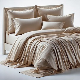 FabGoods Bamboo Fitted BedSheet (Warm Taupe)