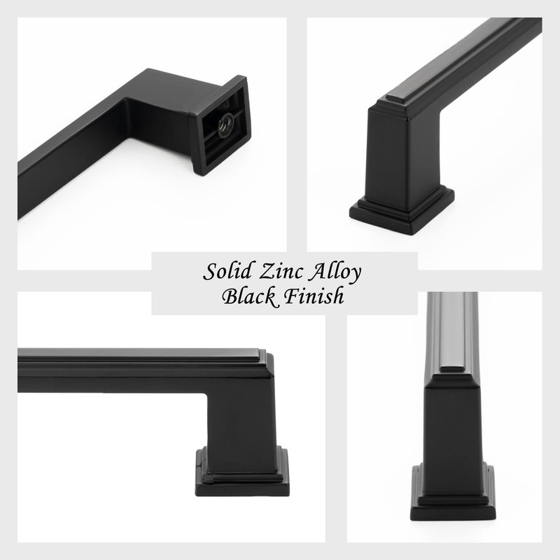 ASKANO 10 Pack 3 Inch Hole Centers, Matte Black Cabinet