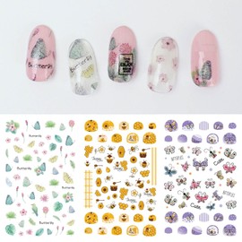 Yarlilyan 7 Sheets Butterfly Bees Kids Nail Sticker for Little Girls Women, DIY 3D Nail Art Decals Polish Self Adhesive Nail Decor Set, 2.4 inches x 3.6 inches , Yarlilyan-Nail-15