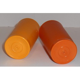 Vintage Set of 2 Harvest Orange & Yellow Gold Tupperware Tumblers 12 Ounces