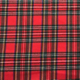 Red Christmas Plaid 4.5oz Shirting Flannel Fabric for Festive Family Dress and DIY Home Decoration Project Cotton Blend Width 57 Inch (2 Yard pre Cut)