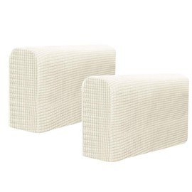 Sewroro Couch Arm Covers 2 Pcs Polyester Anti- Slip Armchair Cover Armrest Cover for Chairs Sofa Stretch Armrest Covers Furniture Protector Washable Armchair Slipcovers (Beige)