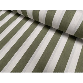 Honeycomb White Stripes Fabric Furnishing Curtain Upholstery Dressmaking Material 140cm Wide Khaki Green Stripes (Per Metre)