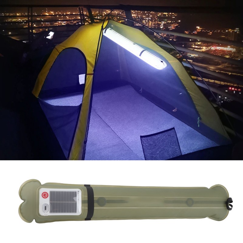 Inflatable Camping Light Tube Solar Power USB Powered Strong Magnetic