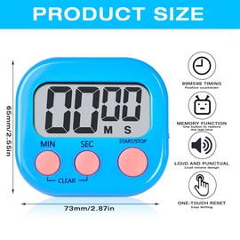 WDKXCN Magnetic Kitchen Timer, Pack of 6 Stopwatch Digital, 6 Colours Timer Magnetic, Digital Timer with Foldable Stand and Display for Cooking, Shower, Bathroom, Teacher, Gym, Classroom