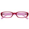エール 老眼鏡 3.0 度数 レディース プラスチックフレーム バネ蝶番 パープル ストライプ柄 AP118S