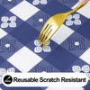 Spotjoy Rectangle Vinyl Table Cloth, Waterproof Elastic Fitted Tablecloth with