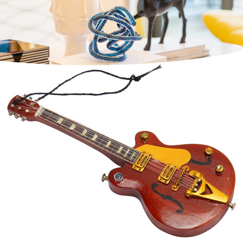 Miniature Electric Guitar Model Innovative Simulation Hand Crafted Wooden Guitar