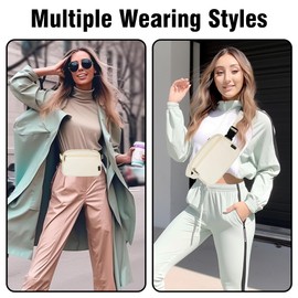 OLIKER Fanny Pack, Fanny Packs for Women Men, Fanny Pack Crossbody Bags for Women Men, Belt Bag Bum Bag with Adjustable Straps, Fashion Waist Packs for Sports Walking Running Travel Hiking (Beige)