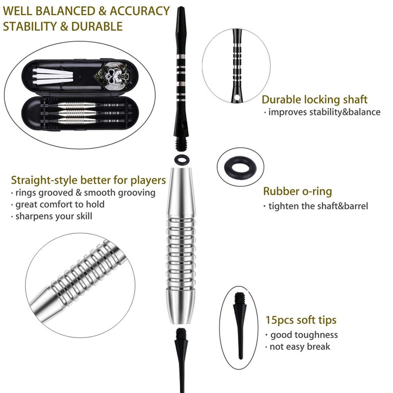 Darts Plastic Tip Set - 18g Soft Tip Darts -