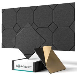 Soundsbay Soundsbay Acoustic Panels Self-Adhesive, 12 Pack Soundproof Wall Panels, 12" X 12" X 0.4" Sound Proof Panels for Door, Ceiling, Home Office, Black