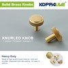 KOPPALIVE 5-Pack Solid Brass Cabinet Knobs, Gold Knurled Dresser Drawer