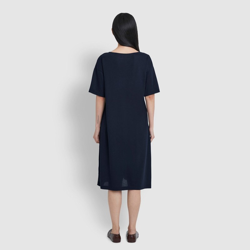 jaju [JAJU] Women's Soft 5-Button Lounge Dress_Navy