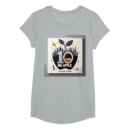 Big Apple: A Decade Strong - 10 Year NYC Birthday Gift T-Shirt, Girls, Heather Grey