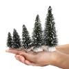 Evemodel 20pcs Snowy Pine Trees Mini Christmas Trees Covered Snow