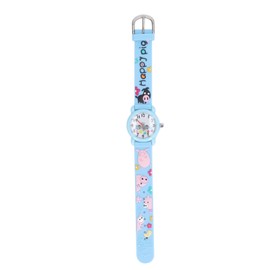 3D Cartoon Watch Toys Clear Scale Cute Pig Decoration Waterproof Kids Watch for 3 to 8 Years Old Boy Home School Blue