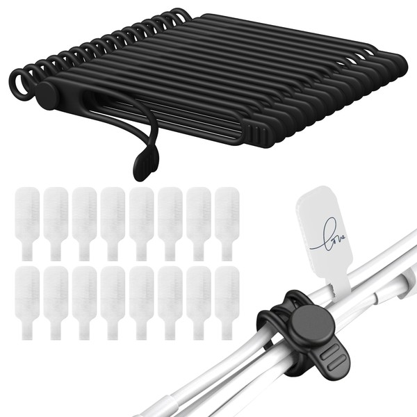 32Pcs Nearockle Cable Labels and Silicone Cable Ties Cable Management