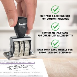 Trodat 2210/L2 Manual Die Plate Date Stamp with"Paid", 12 Year, 4mm Character Size, English, Date Format: DEC 14 2030 28002 (122)