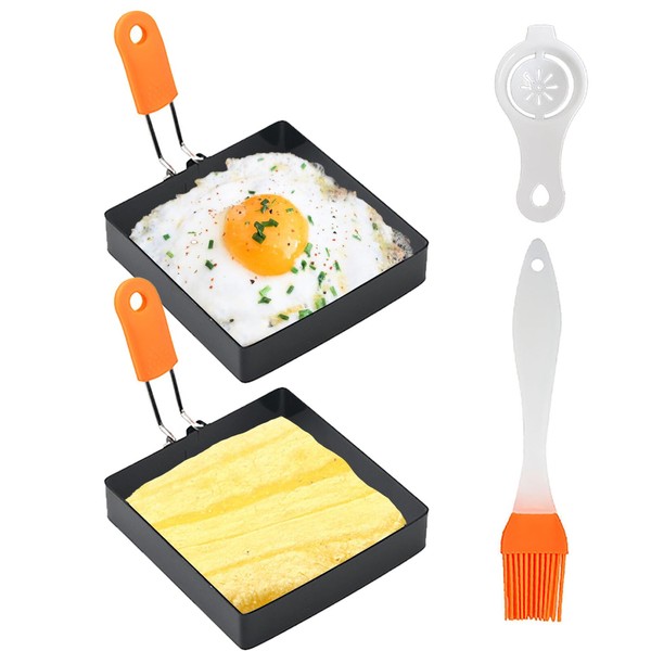 Square Egg Ring for Frying Egg, 2 Pcs 4 Inch