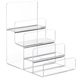 Cabilock Scaffale portaoggetti in acrilico trasparente espositore trapezoidale multistrato per portafogli occhiali gioielli supporto stabile per casa e negozio