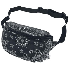 Urban Classics Unisex Bandana Print Hip Bag, Black, One Size EU, black