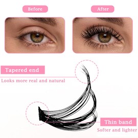 Luoqun88 Cluster Lashes Individual Eyelashes, 540pcs Eyelash Clusters - D Curl Lash Extensions | 8-16mm Russian Style Cat-Eye Lashes | DIY High Volume & Soft Fiber (30+40+50+60+80+100D Pro)