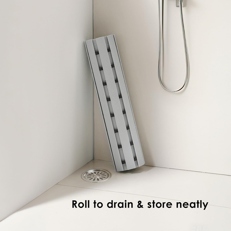 SHIMOYAMA Shower Floor Mat, Non Slip Bathtub Mat with Double-Sided