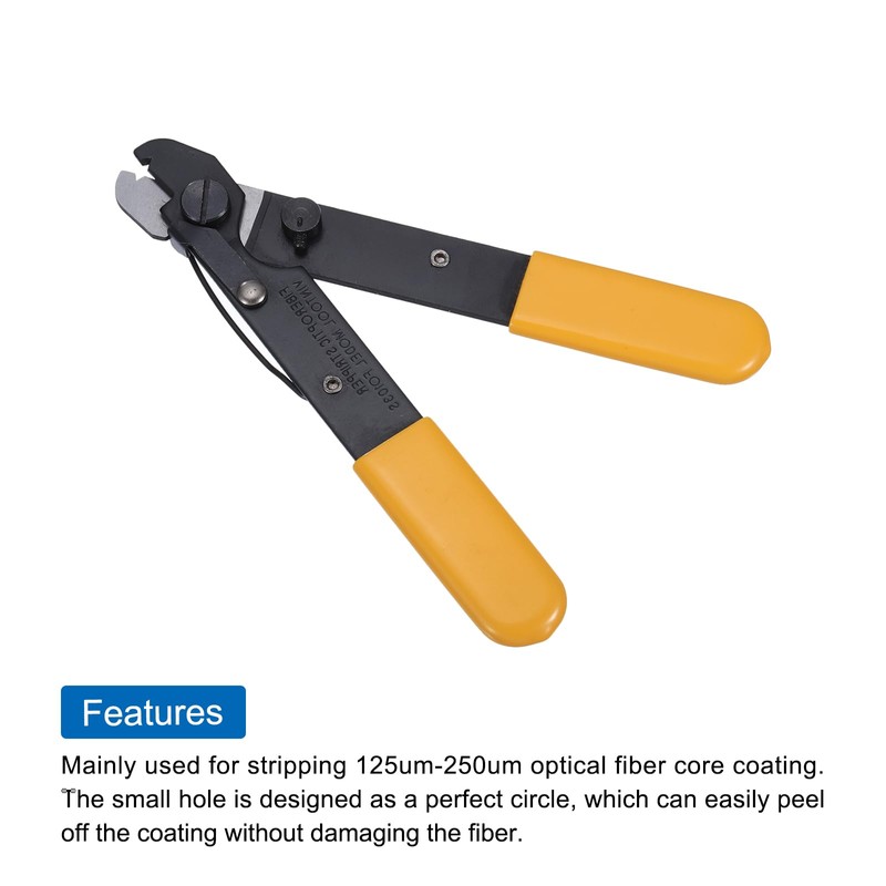 sourcing map Single Hole Fiber Optic Stripper, 125um-250um Adjustable Fiber