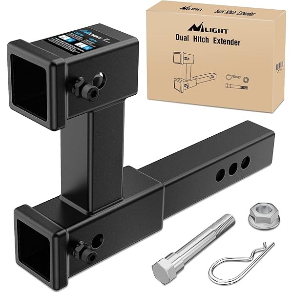 Nilight Dual Hitch Extension with Bolt Nut Kit Fits for